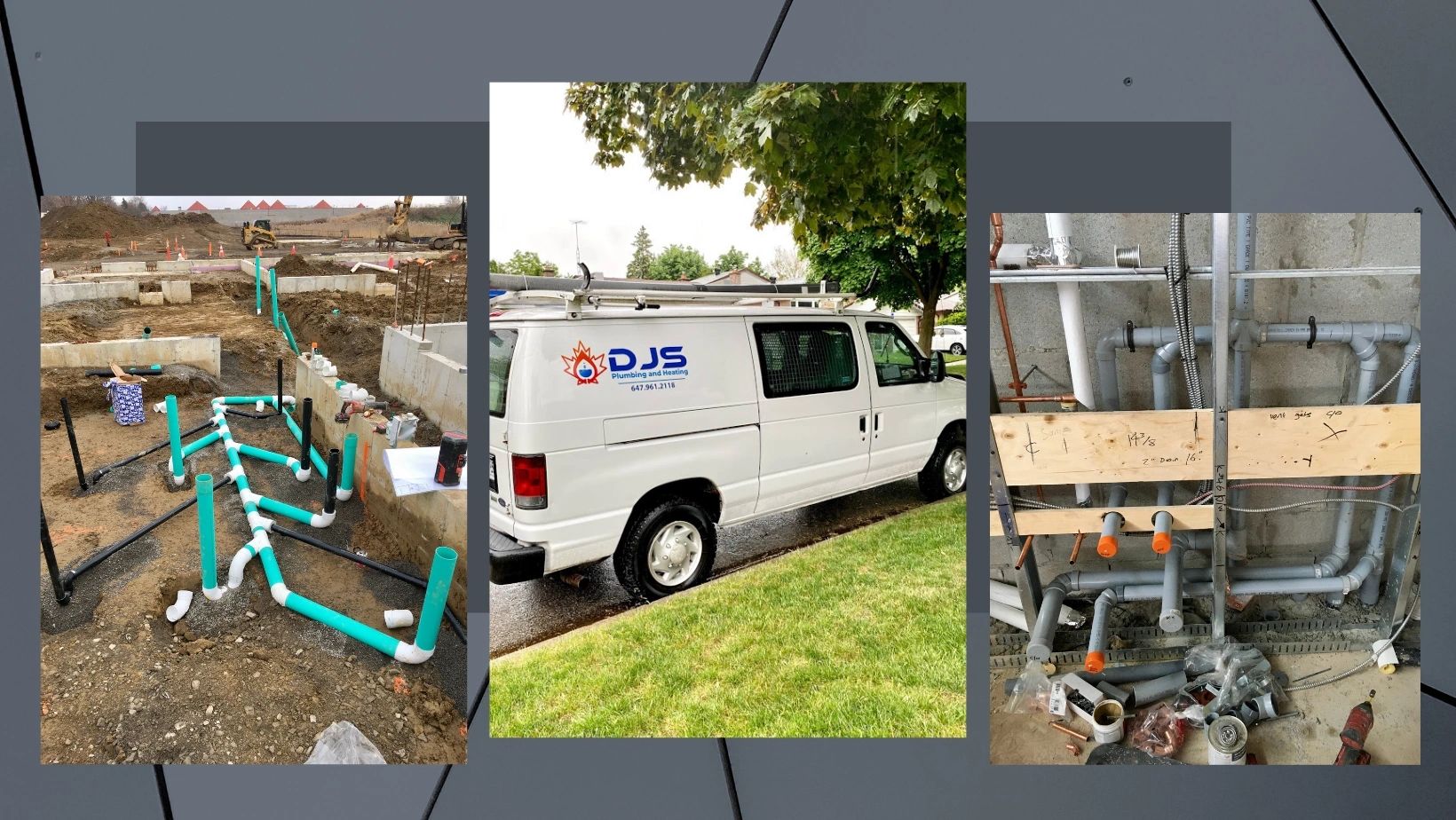 DJS project work, plumbing installations, and service van